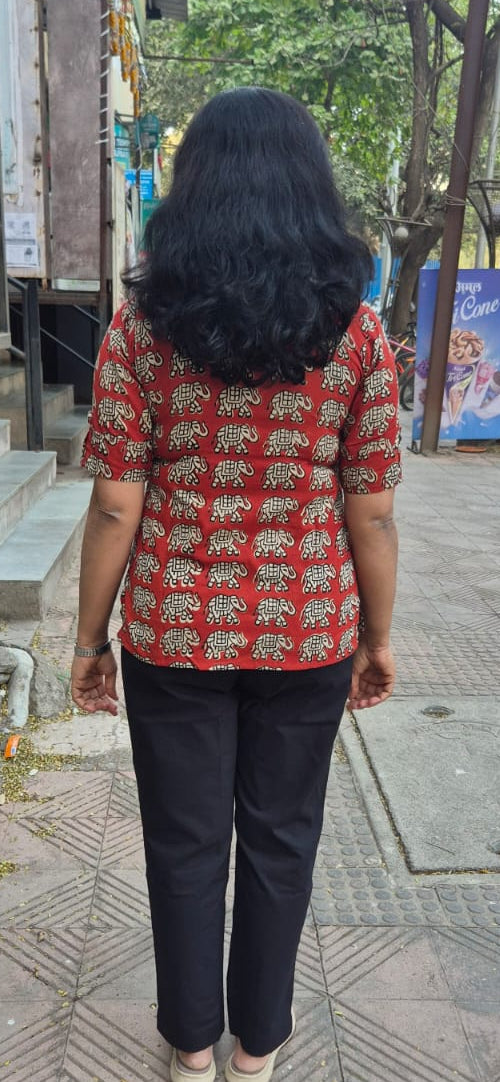 Maroon Pure Cotton Short Top