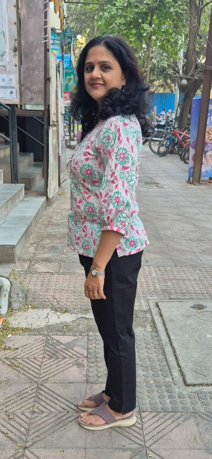 Baby Pink Pure Cotton Short Top