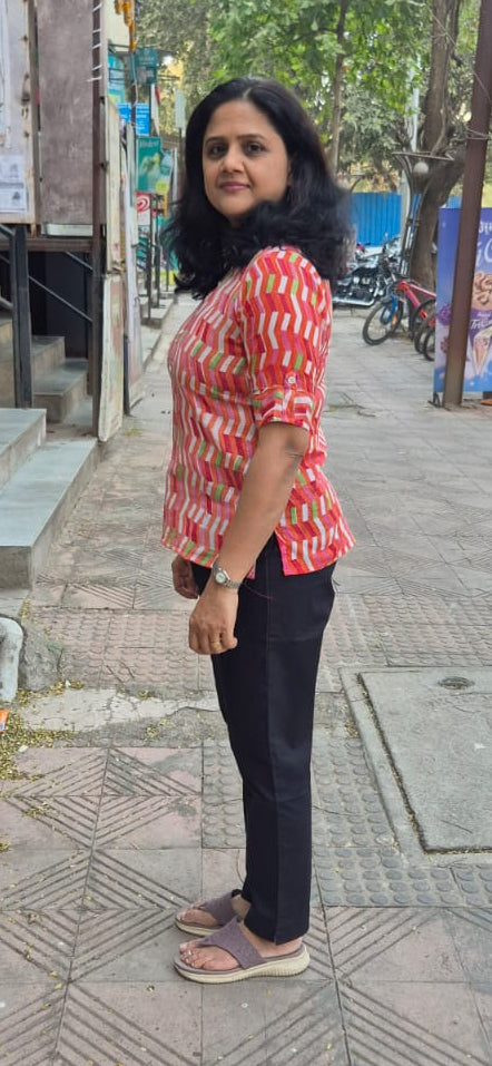 Orange Mul Cotton Short Top