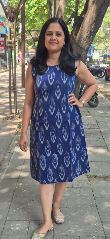 Royal Blue Handloom Ikkat One Piece