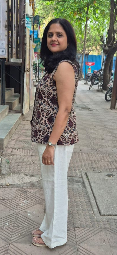 Light Brown Block Printed Slub Ajrakh Shirt
