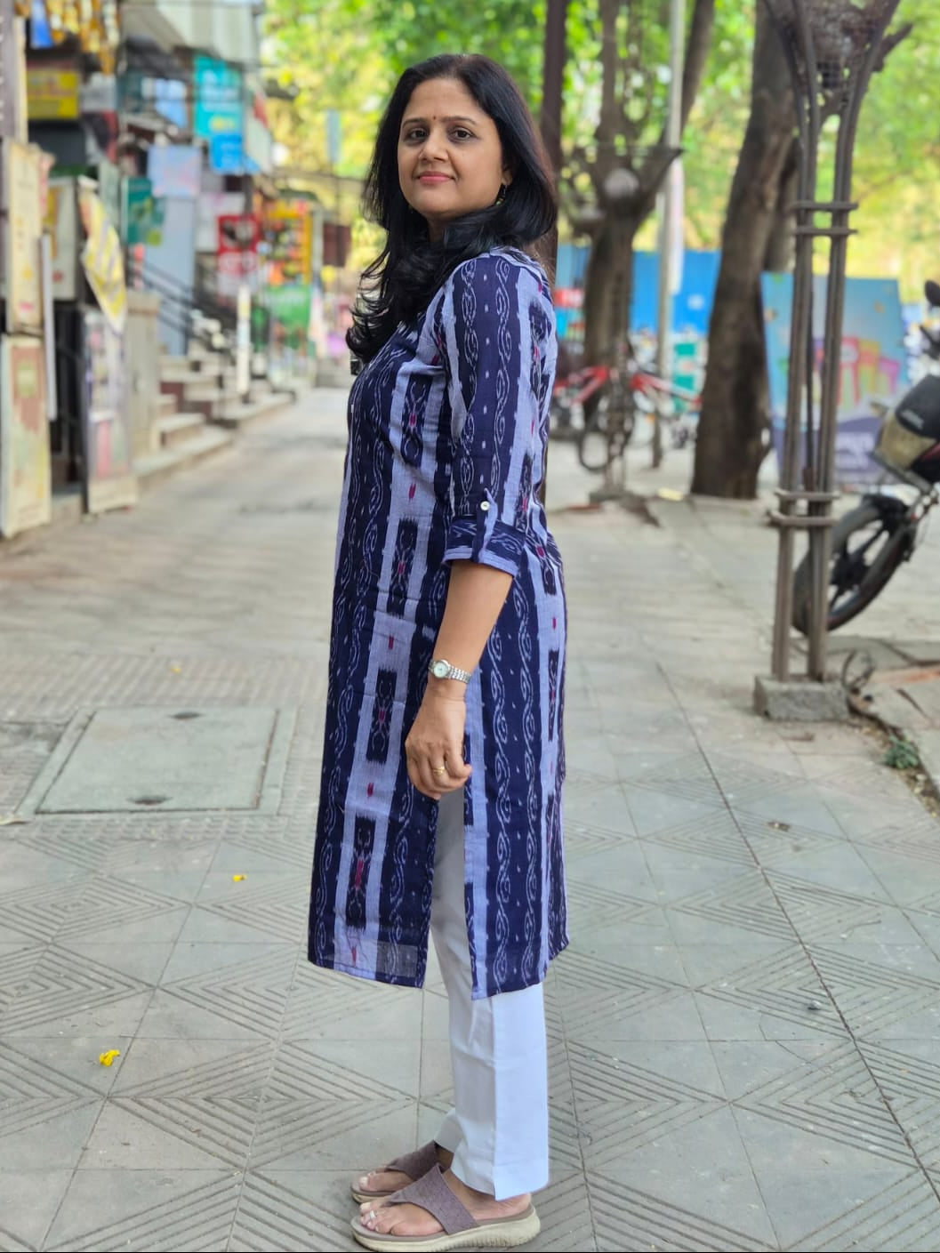 Blue Sambalpuri Cotton Kurta