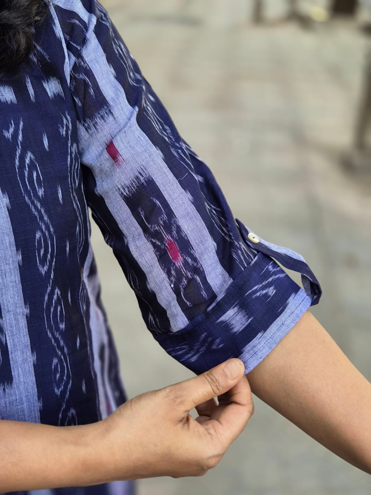 Blue Sambalpuri Cotton Kurta