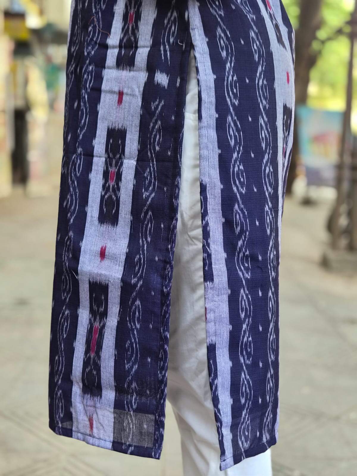 Blue Sambalpuri Cotton Kurta