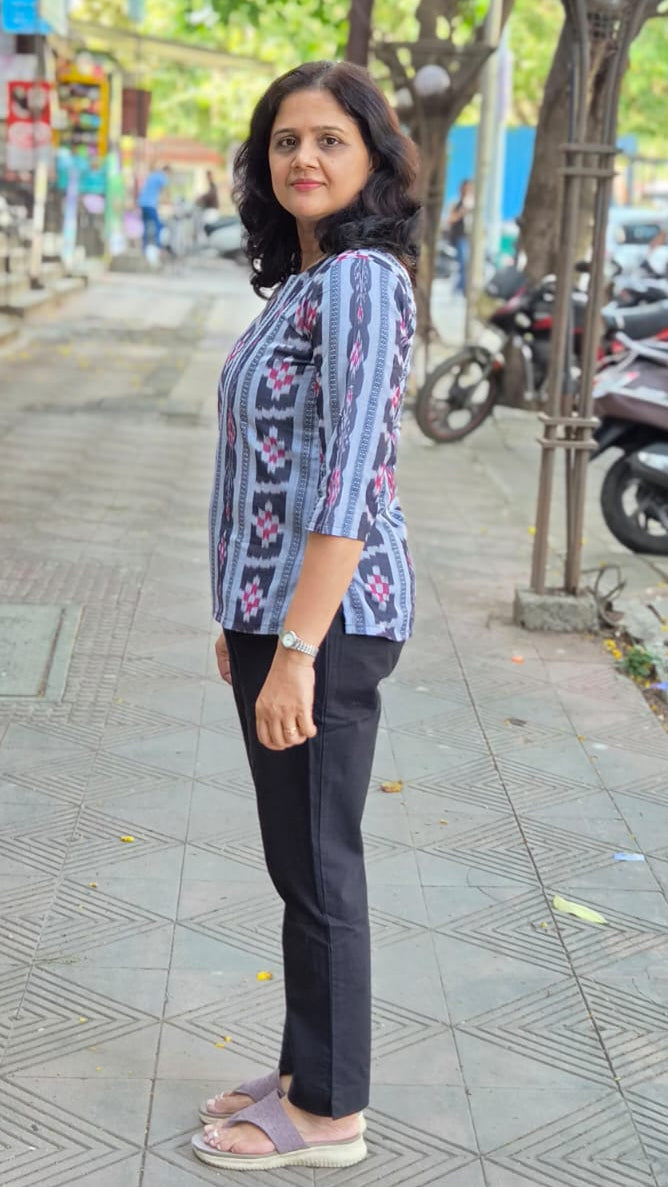 Gray Sambalpuri Short Top