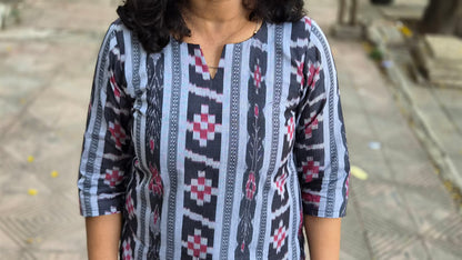 Gray Sambalpuri Short Top