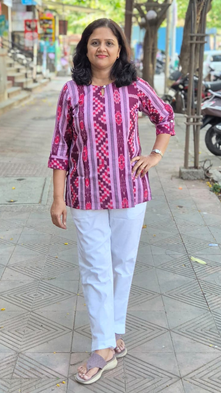 Wine Sambalpuri Short Top