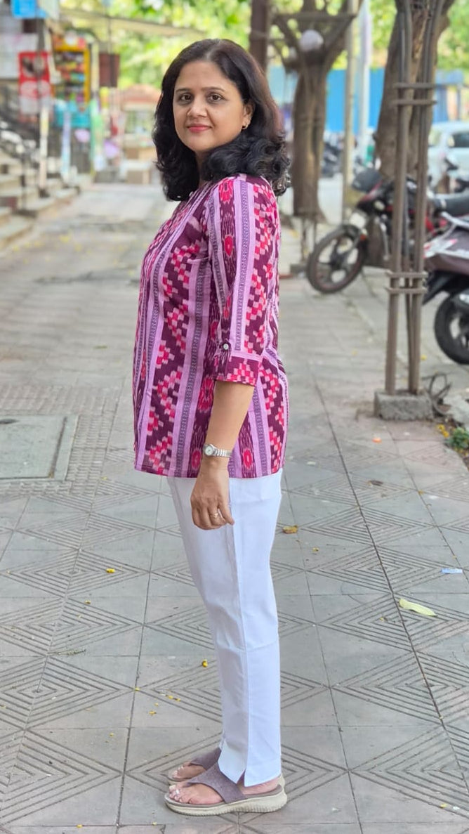 Wine Sambalpuri Short Top