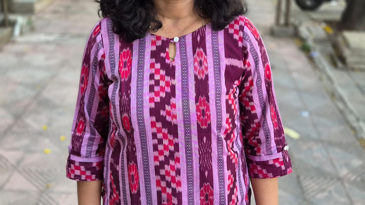 Wine Sambalpuri Short Top