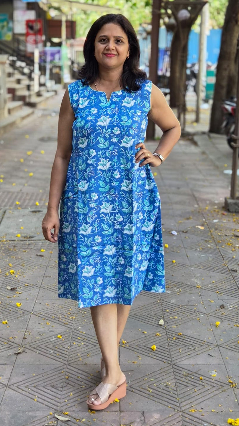 Blue Flex Cotton One Piece