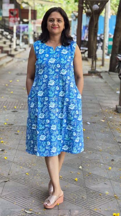 Blue Flex Cotton One Piece