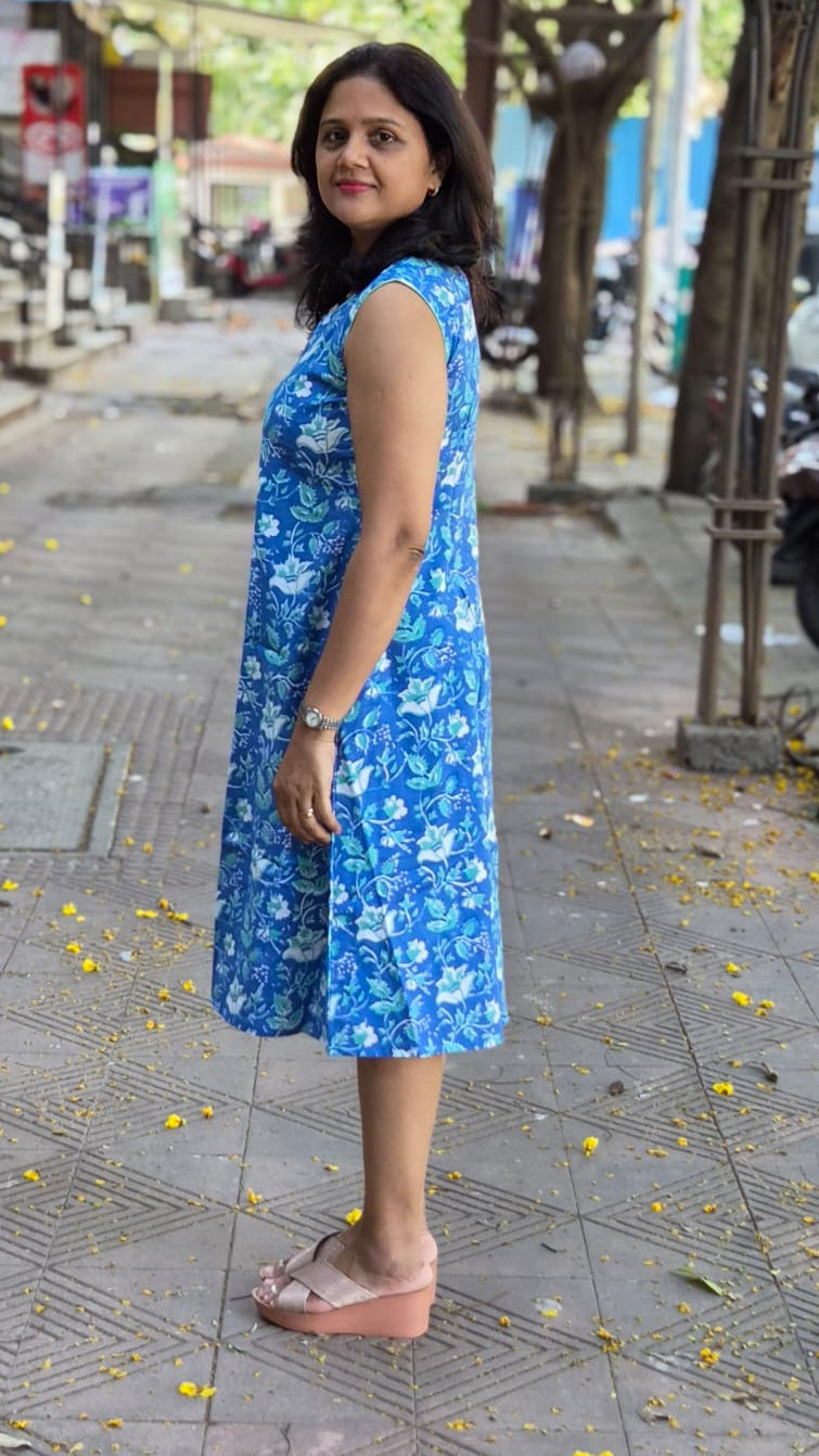 Blue Flex Cotton One Piece