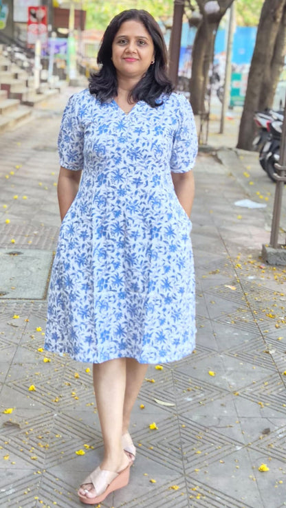 Sky Blue Flex Cotton One Piece