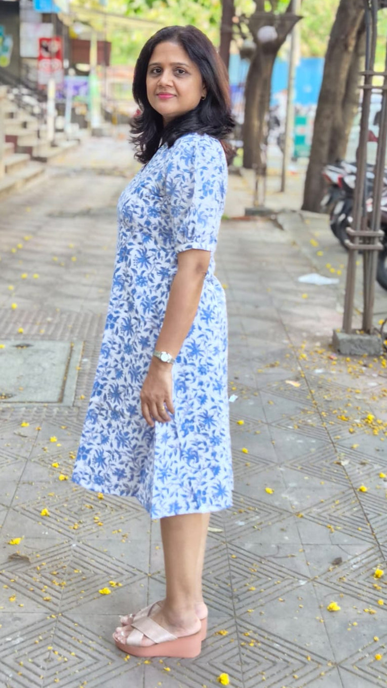 Sky Blue Flex Cotton One Piece