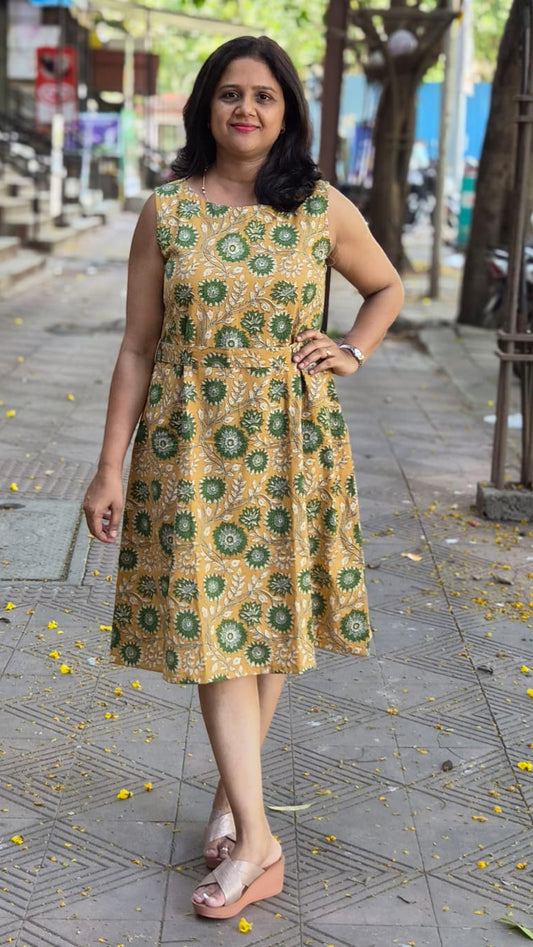 Mustard Flex Cotton One Piece
