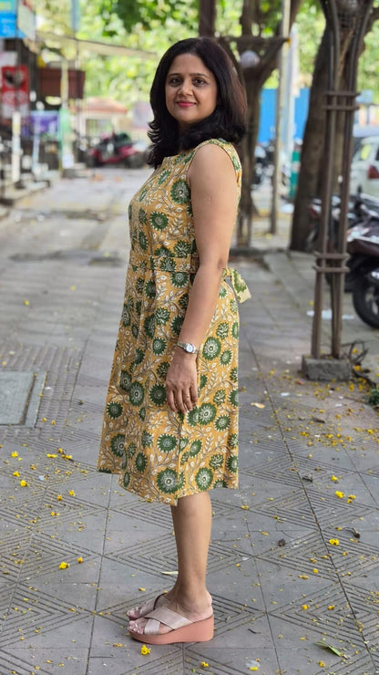 Mustard Flex Cotton One Piece