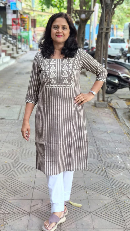 Clay Dabu Block Printed Kurta