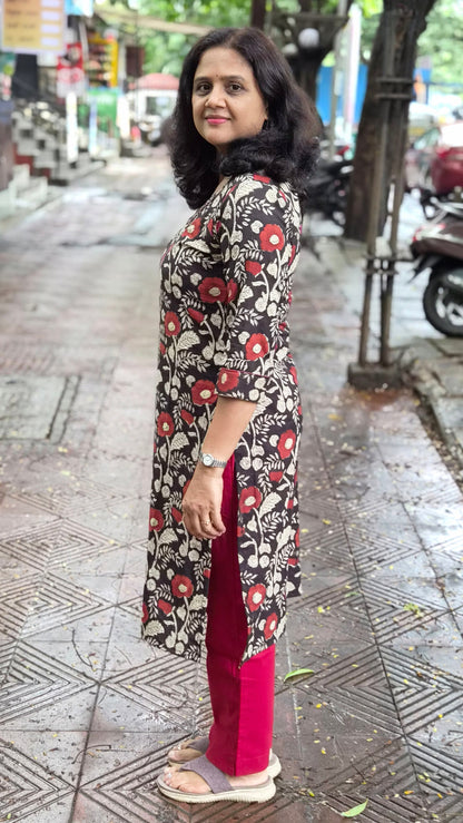 Black Block Printed Kurta