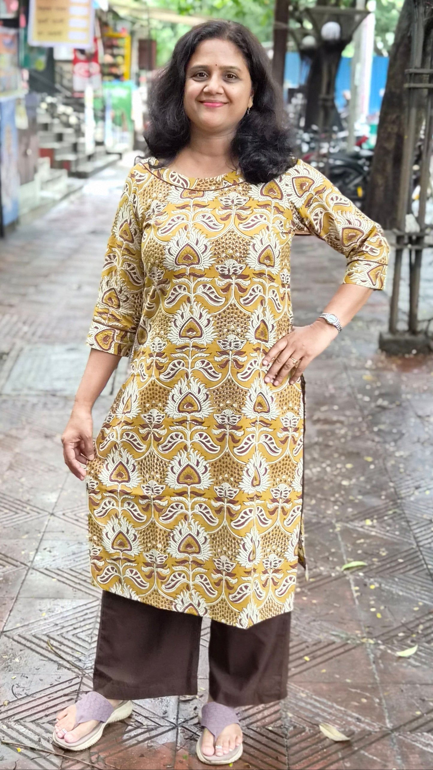 Mastered Yellow Block Printed Kurta