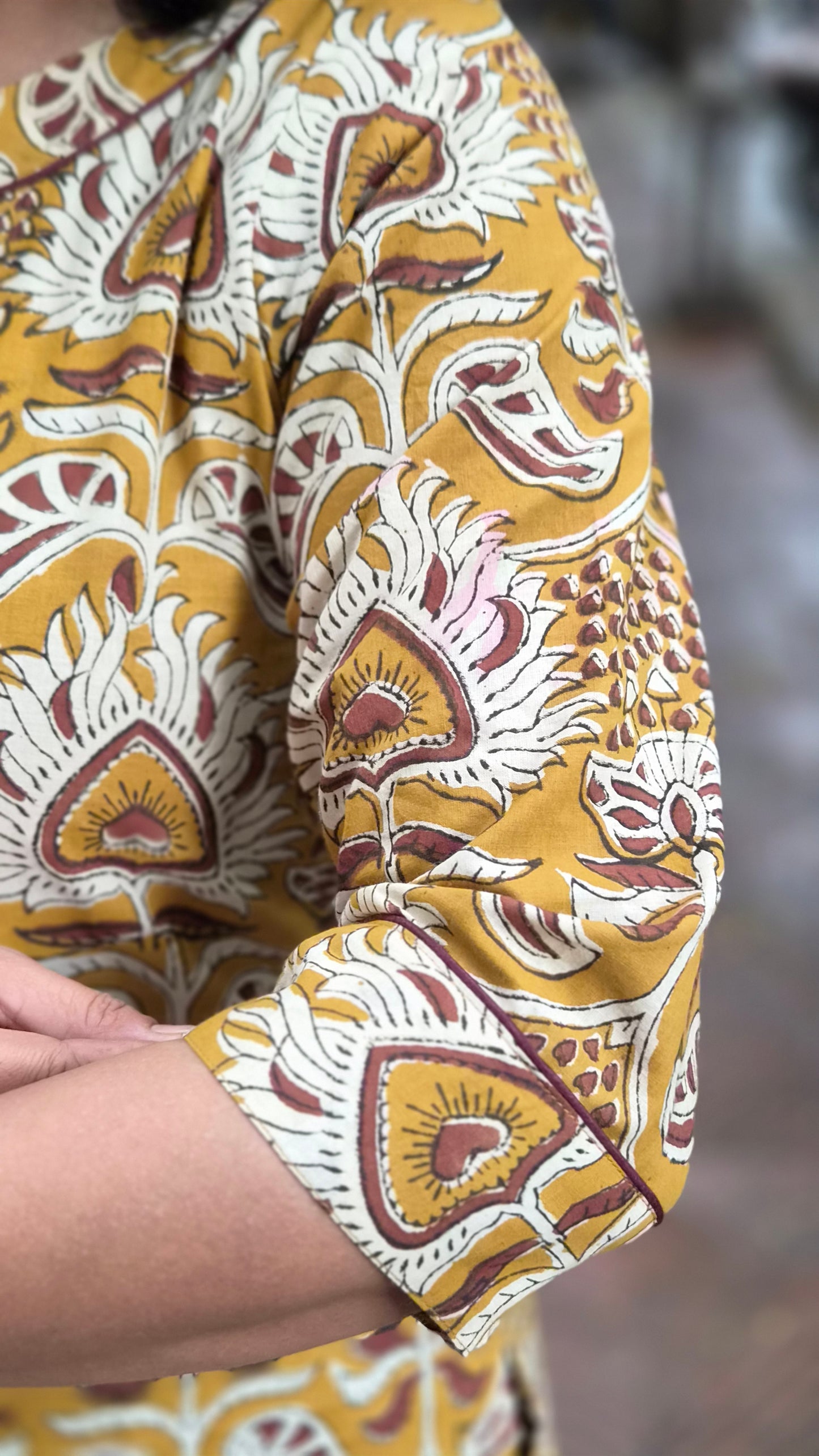 Mastered Yellow Block Printed Kurta