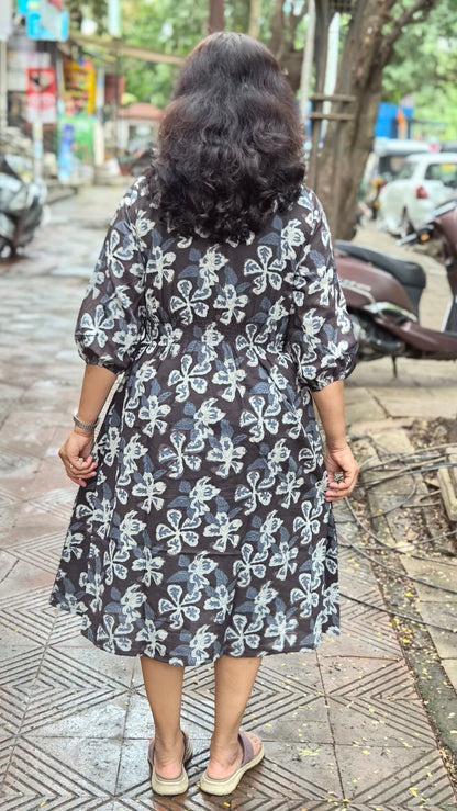 Black Block Printed One Piece