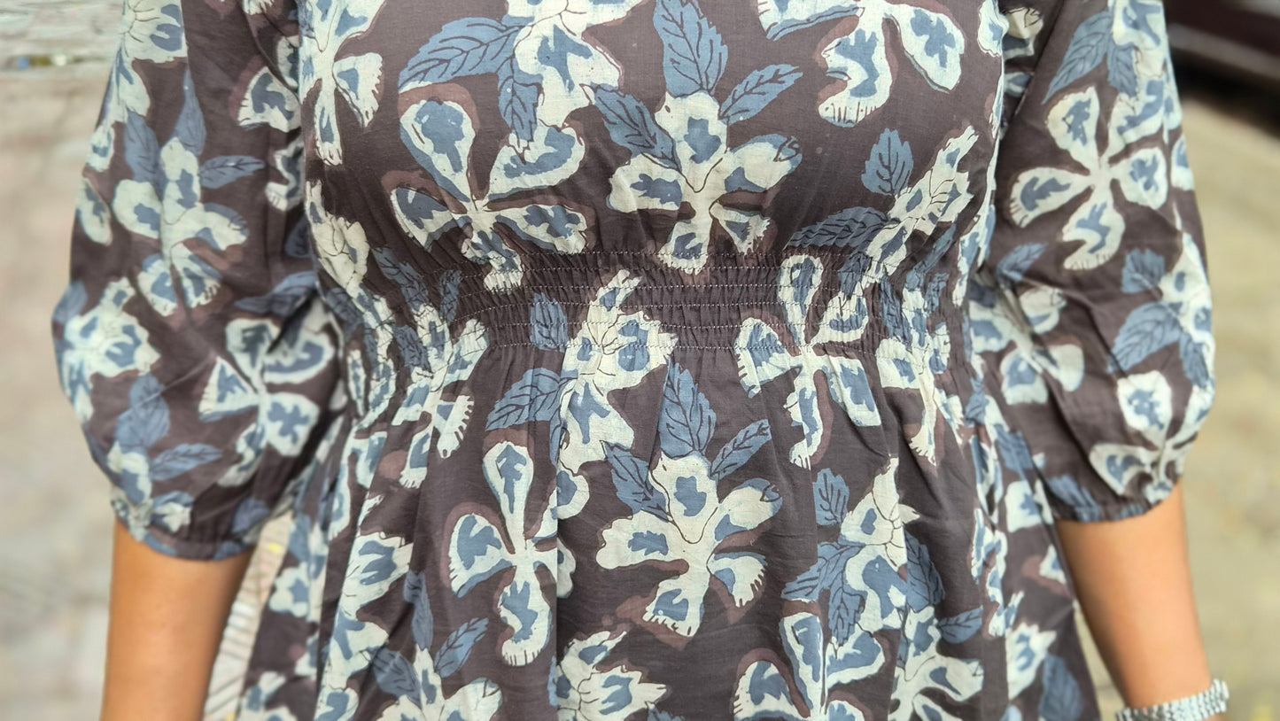 Black Block Printed One Piece