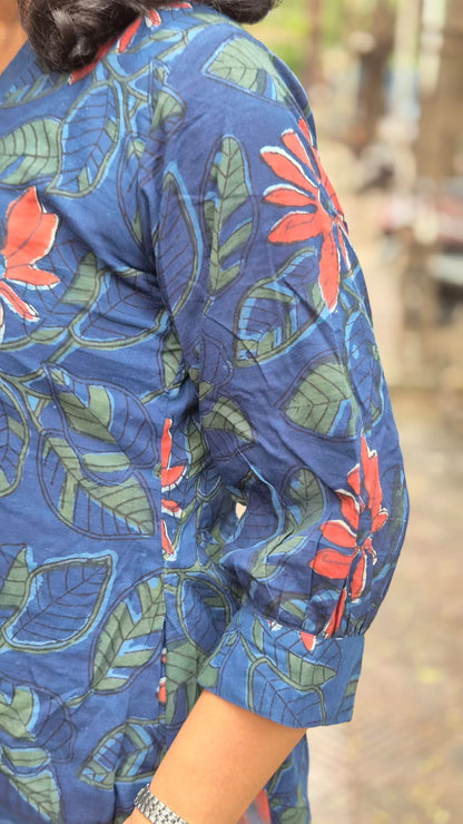 Indigo Jahota Hand block printed One Piece