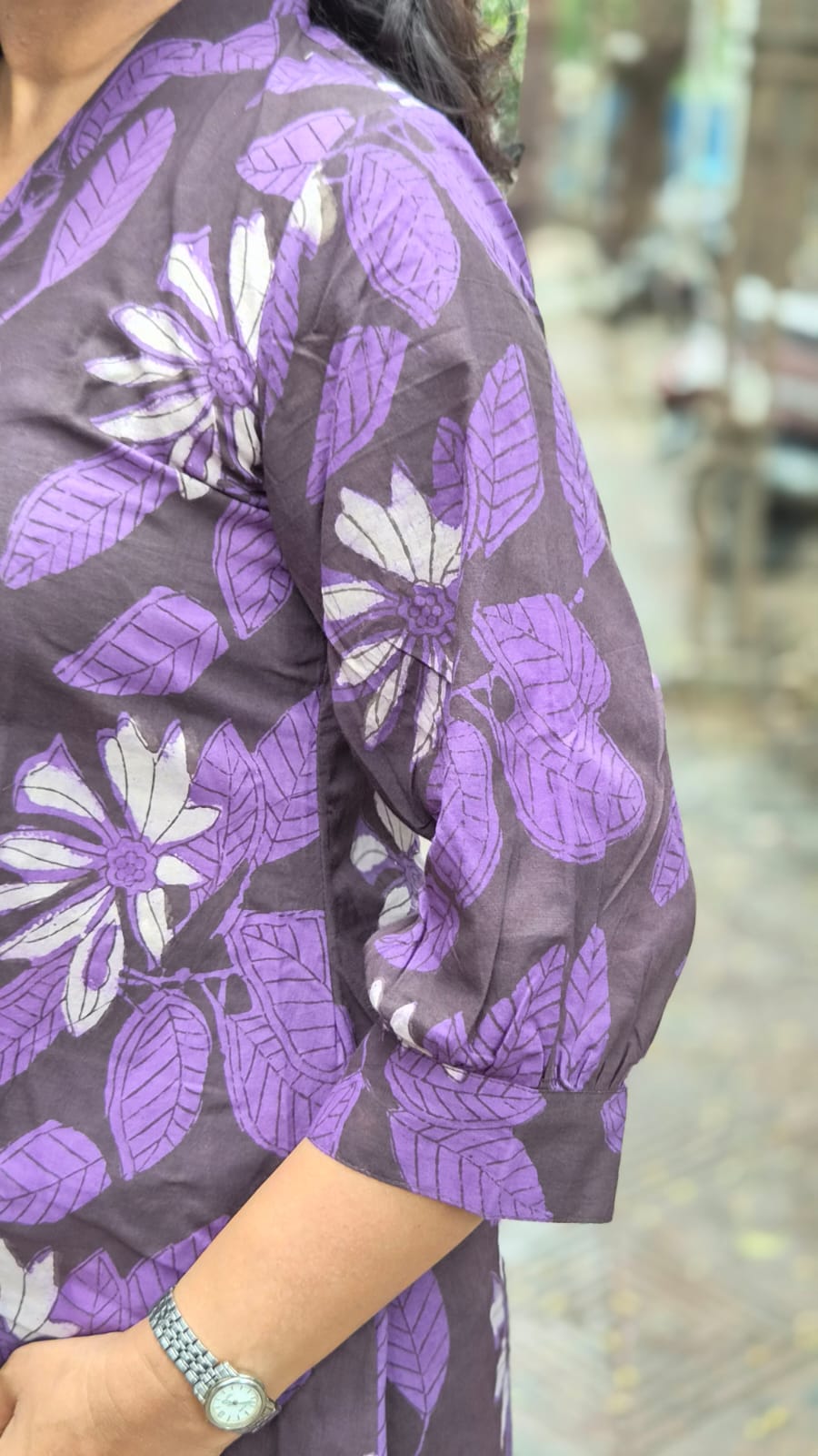 Purple Jahota Hand block printed One Piece