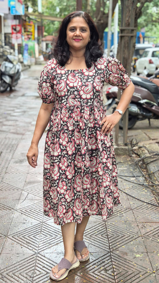 Red Block Printed One Piece