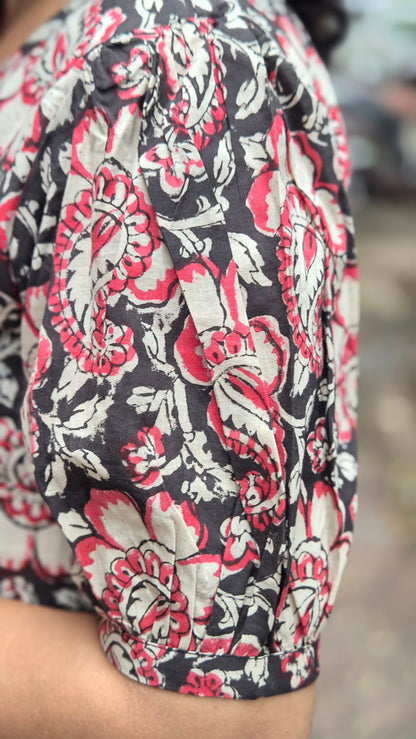 Red Block Printed One Piece