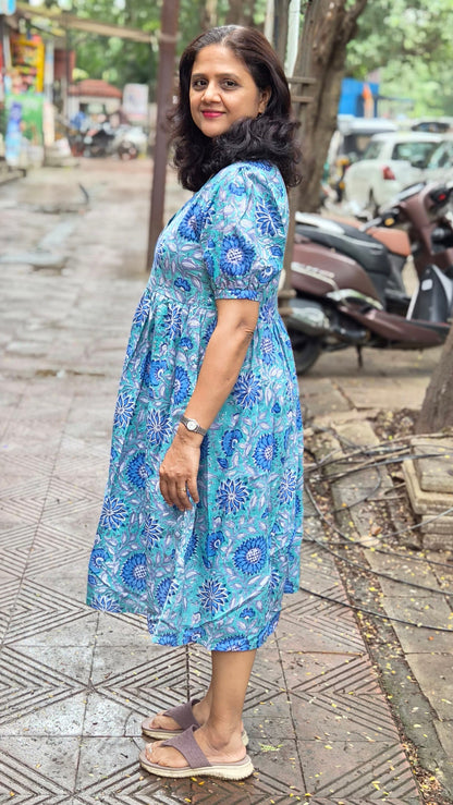 Sea Green Block Printed One Piece