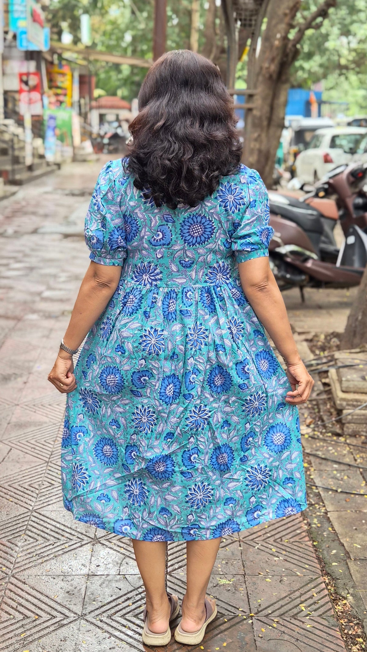 Sea Green Block Printed One Piece
