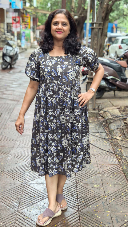 Black Block Printed One Piece