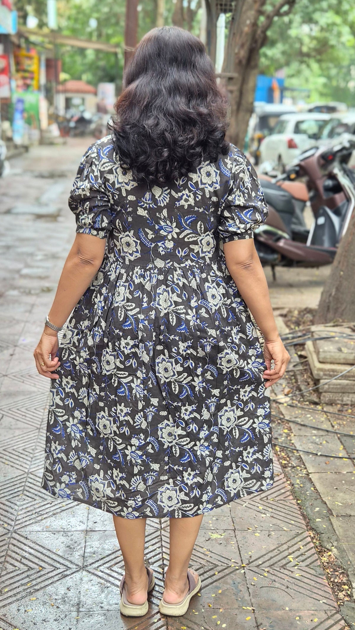 Black Block Printed One Piece