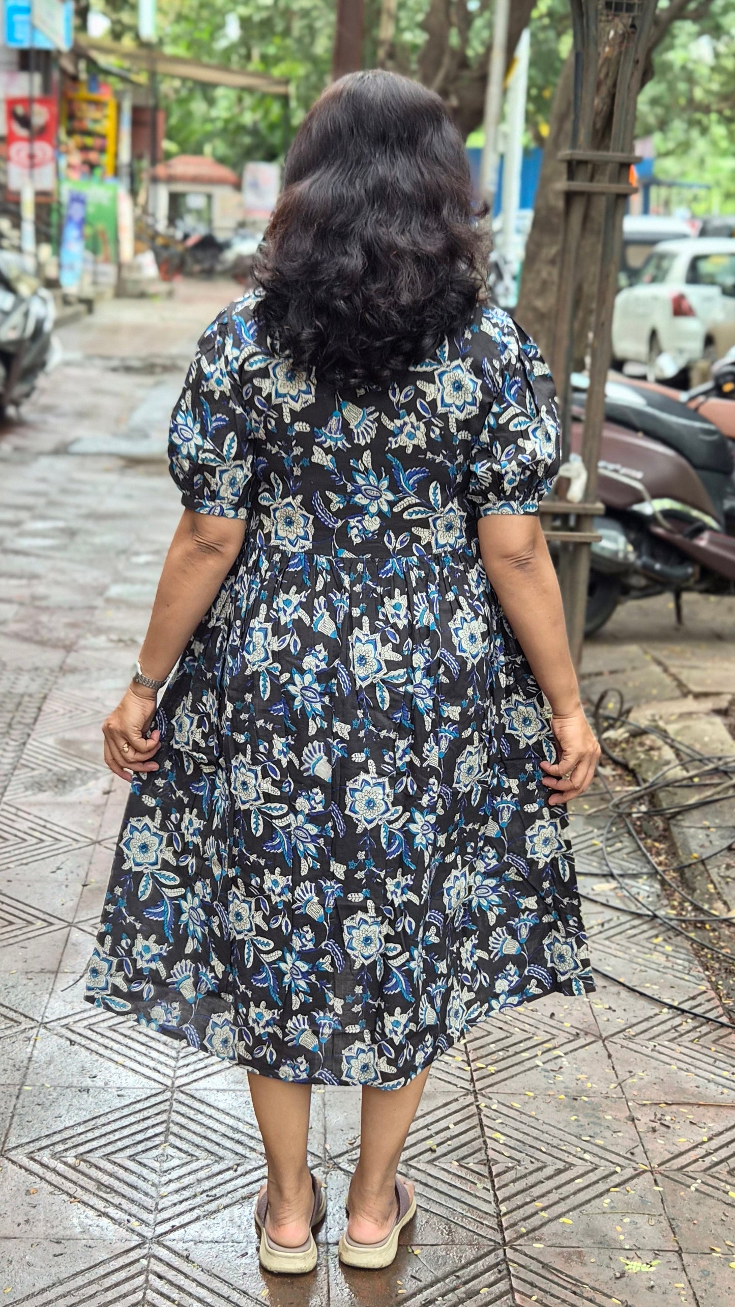 Black Block Printed One Piece