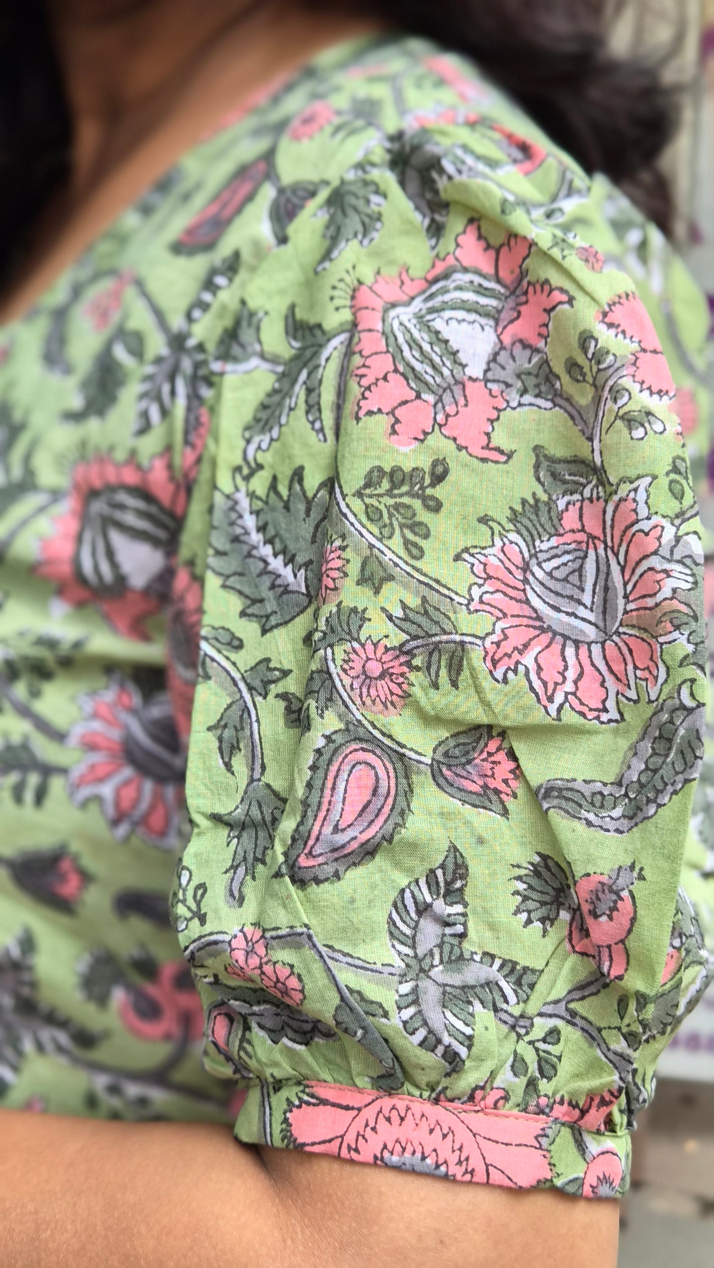 Pista Green Block Printed One Piece