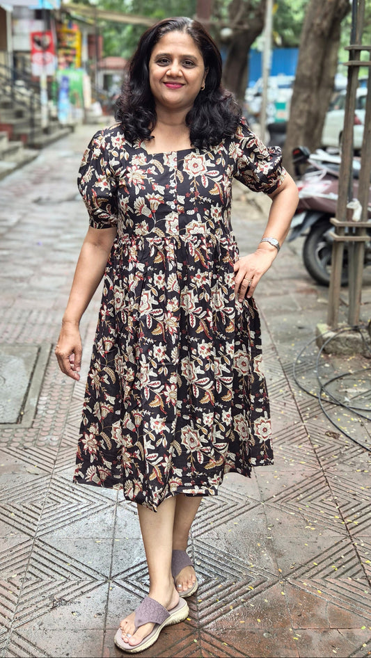 Maroon Block Printed One Piece