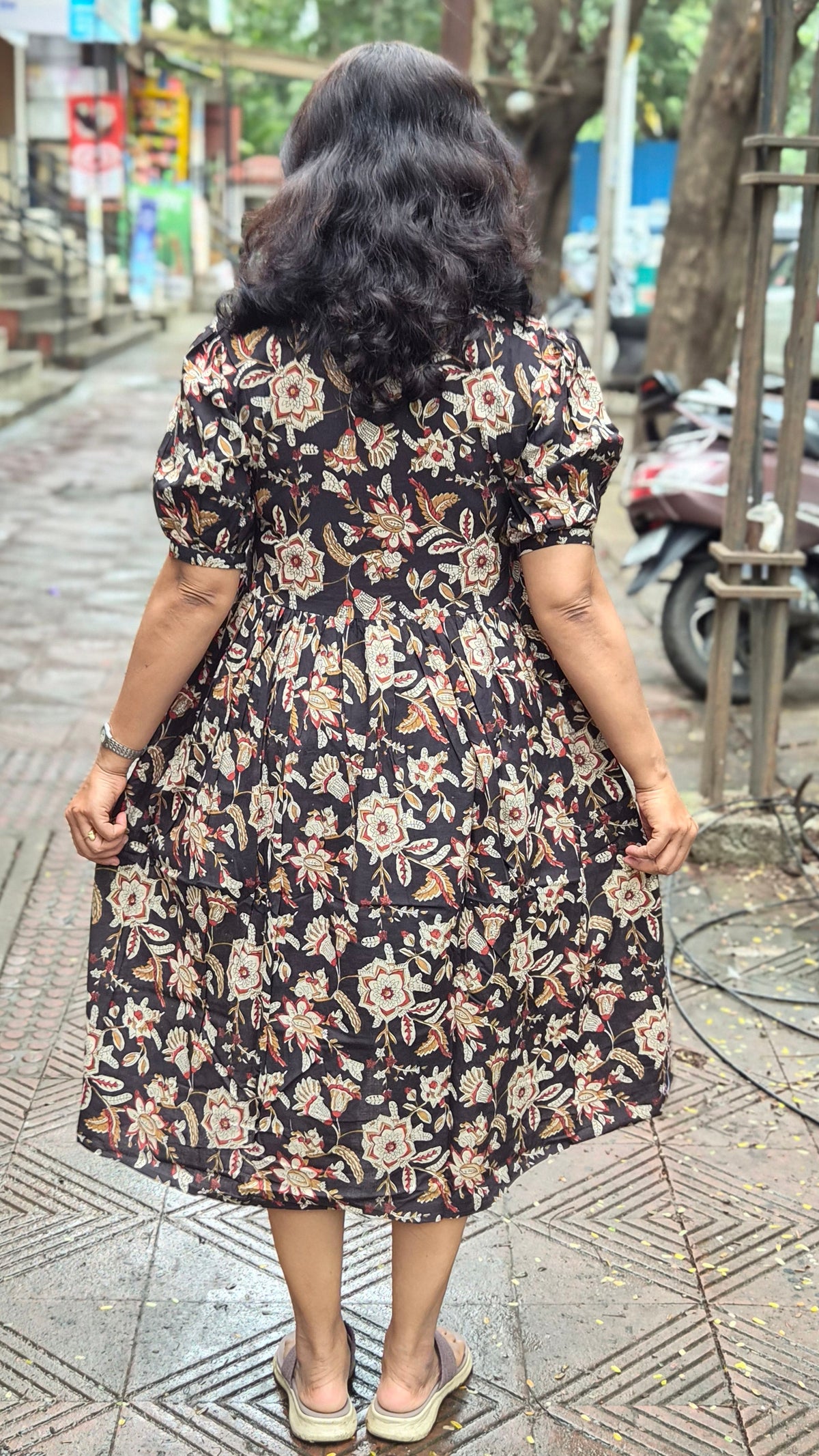 Maroon Block Printed One Piece