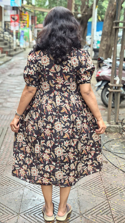 Maroon Block Printed One Piece