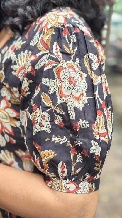 Maroon Block Printed One Piece