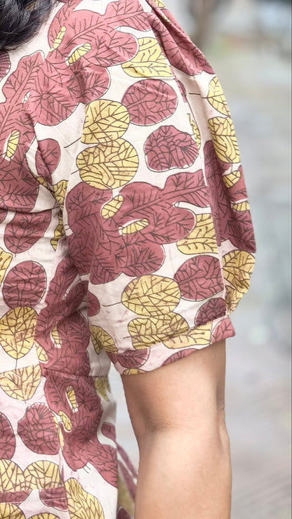 Brown Vanaspati Ajrakh Printed One Piece