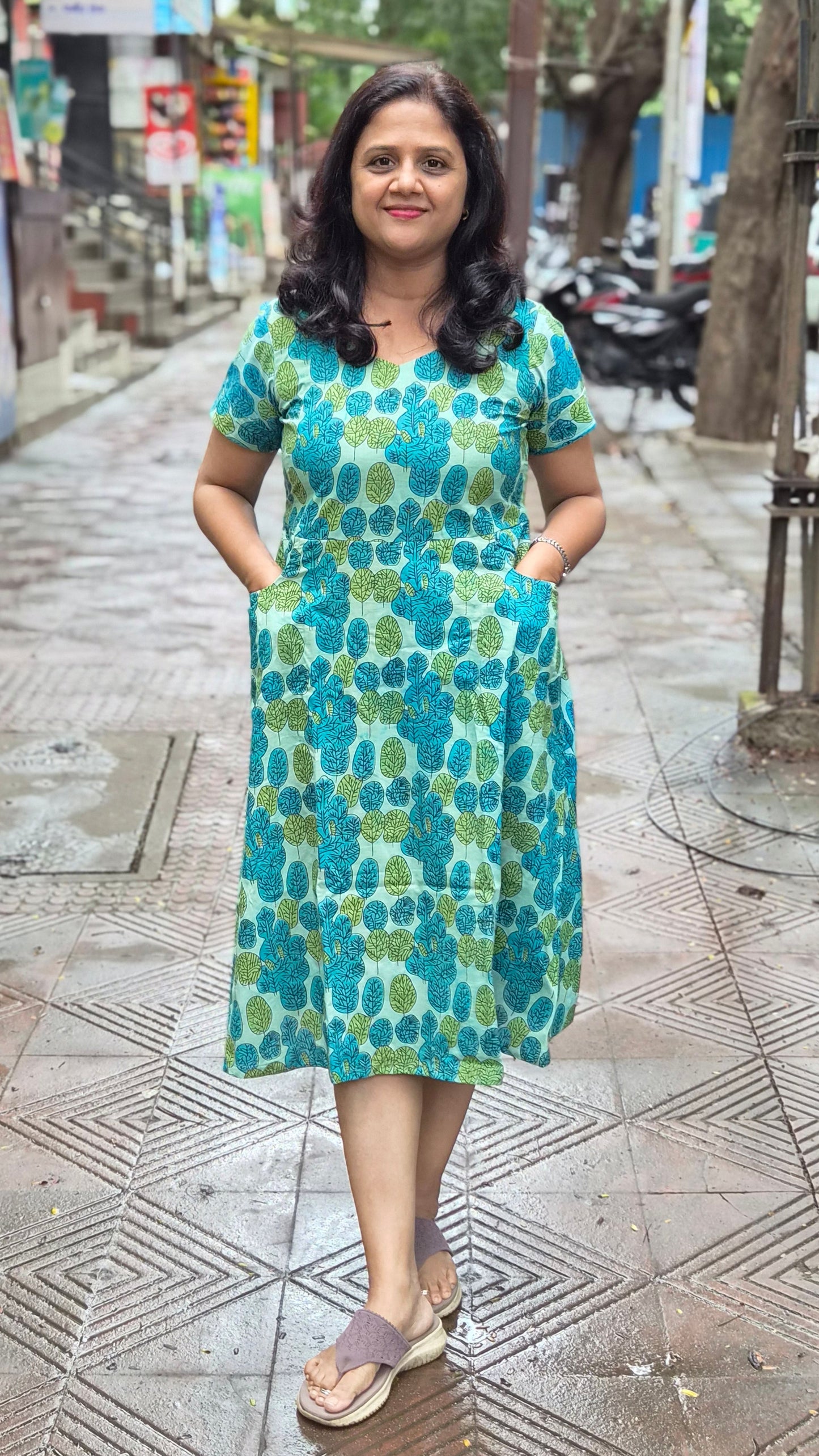 Rama Green Vanaspati Ajrakh Printed One Piece