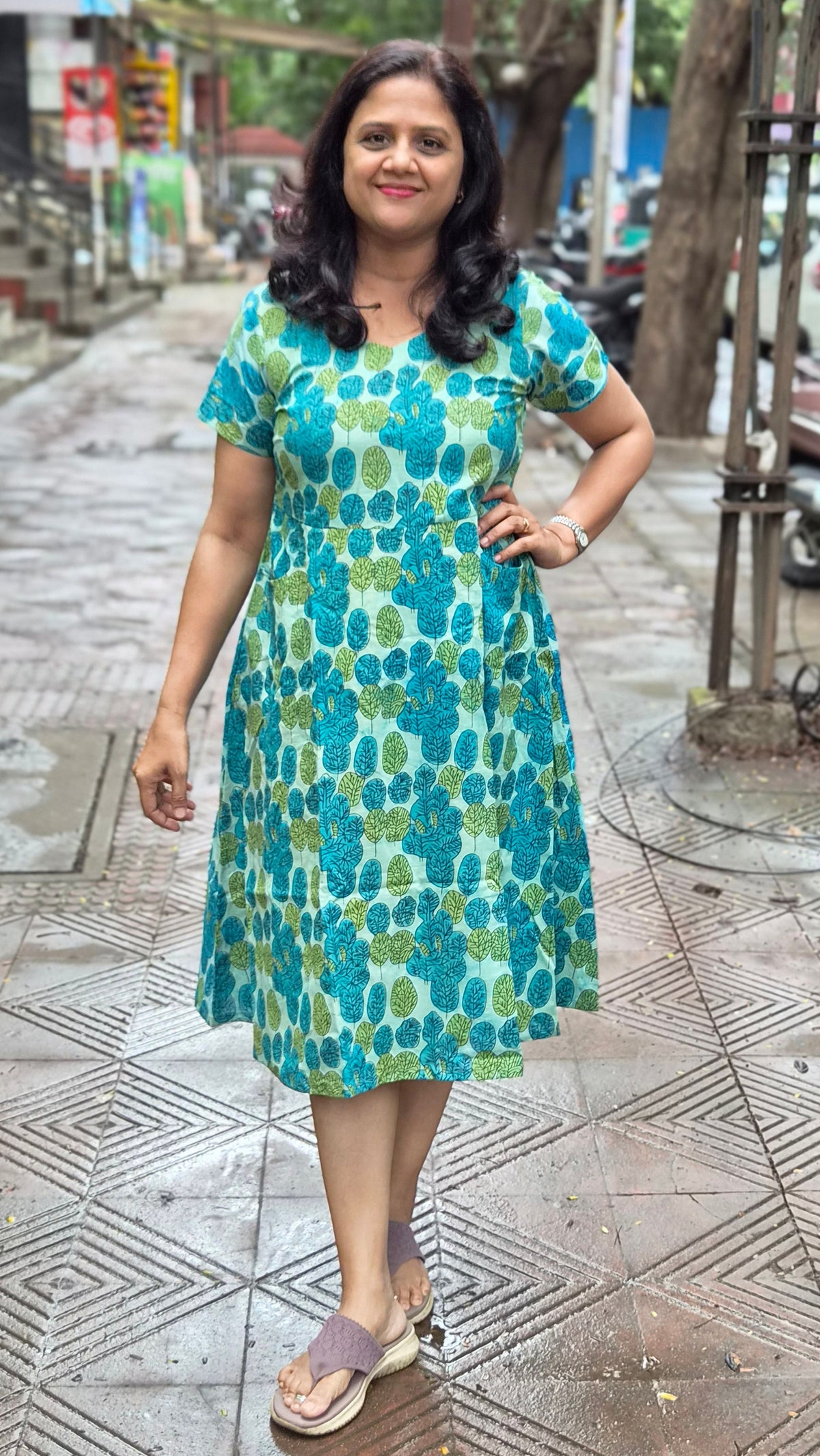 Rama Green Vanaspati Ajrakh Printed One Piece