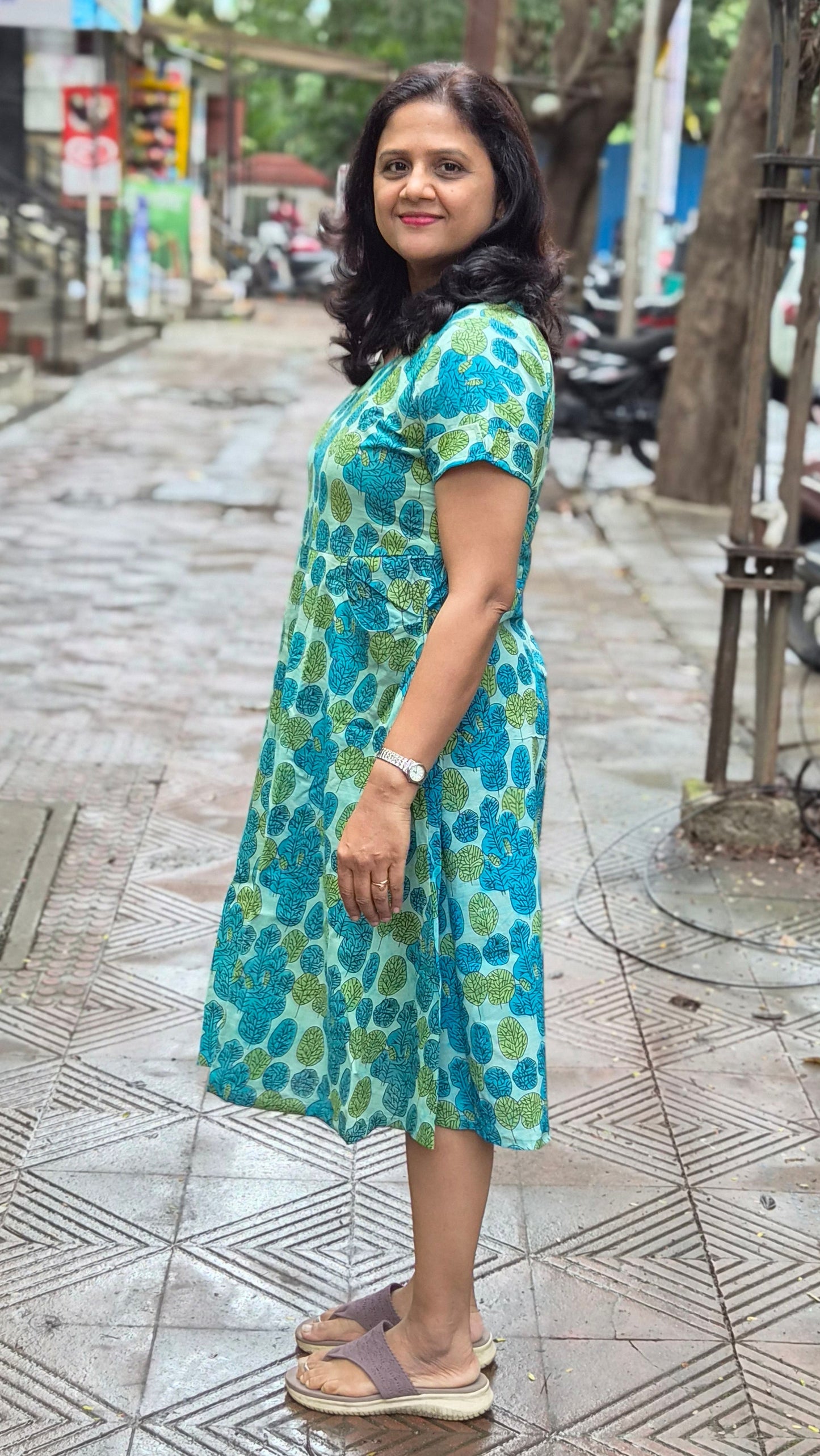Rama Green Vanaspati Ajrakh Printed One Piece