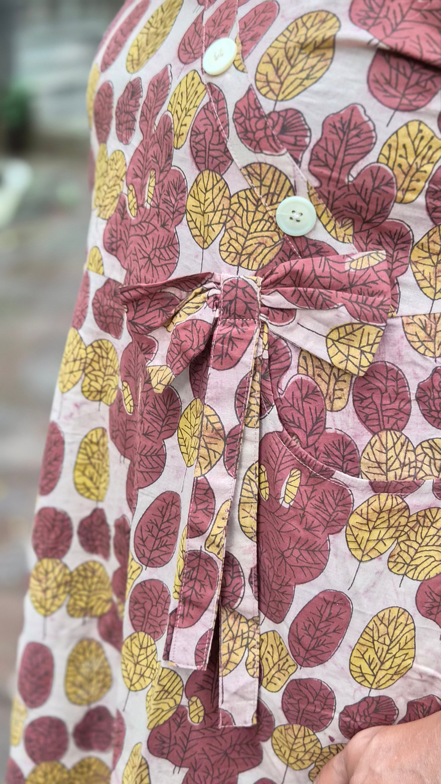 Onion Pink Vanaspati Ajrakh Printed One Piece