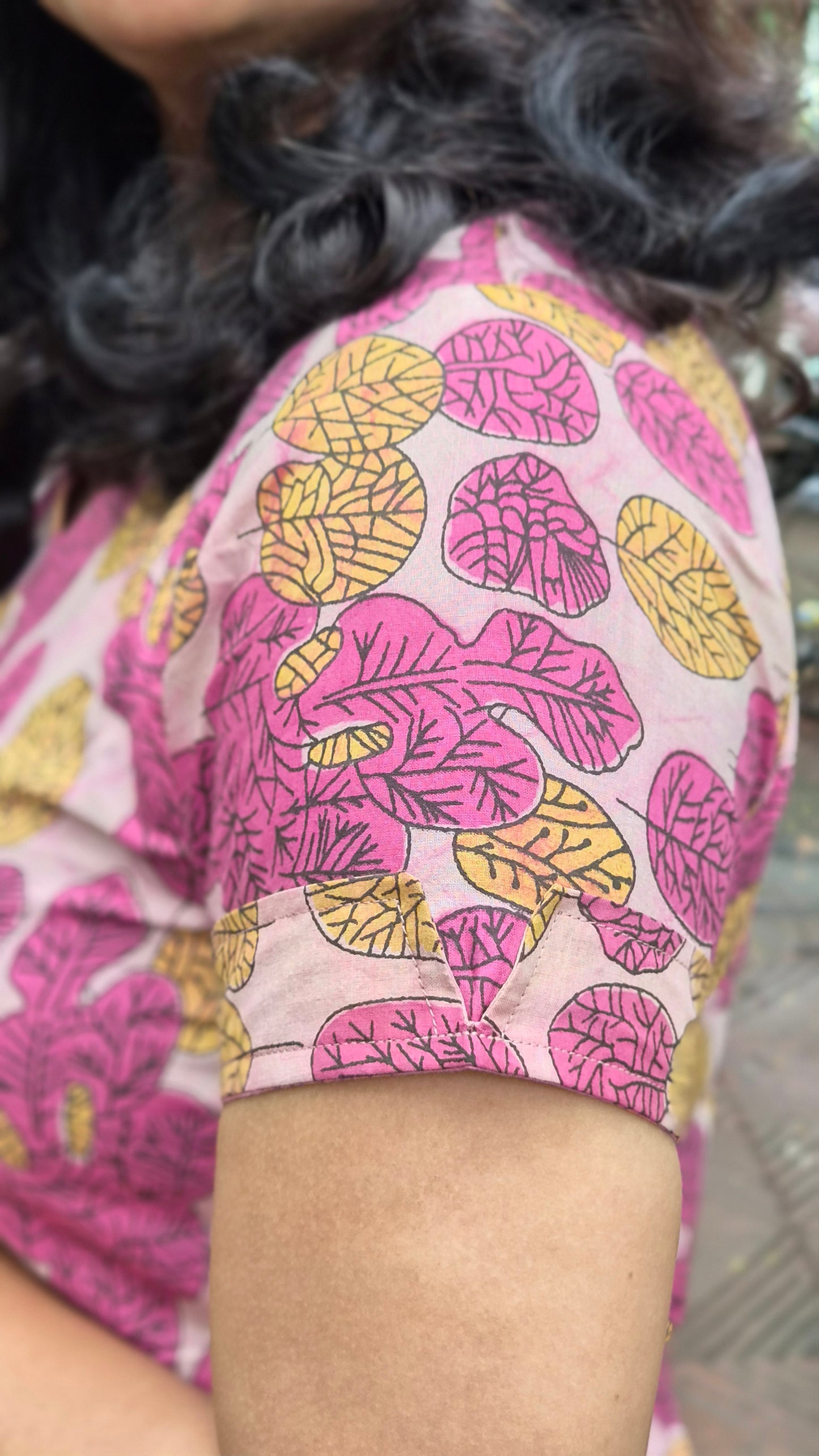 Onion Pink Vanaspati Ajrakh Printed One Piece