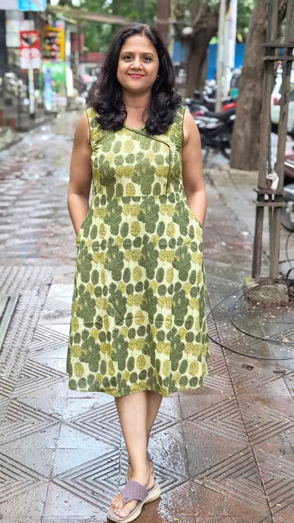 Mehendi Green Vanaspati Ajrakh Printed One Piece