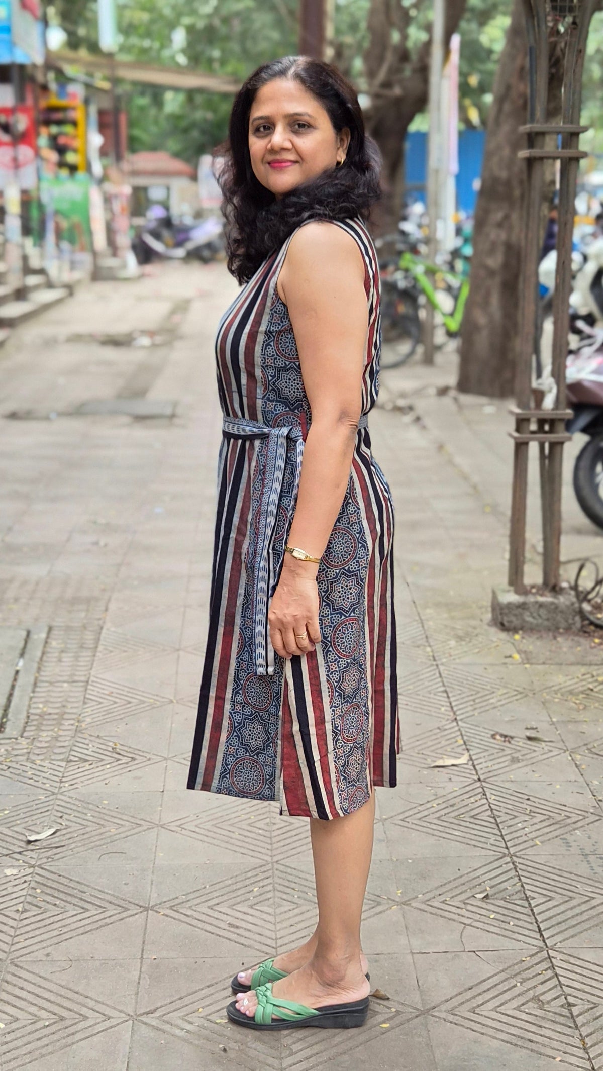 Indigo Hand Block Printed Ajrakh One Piece