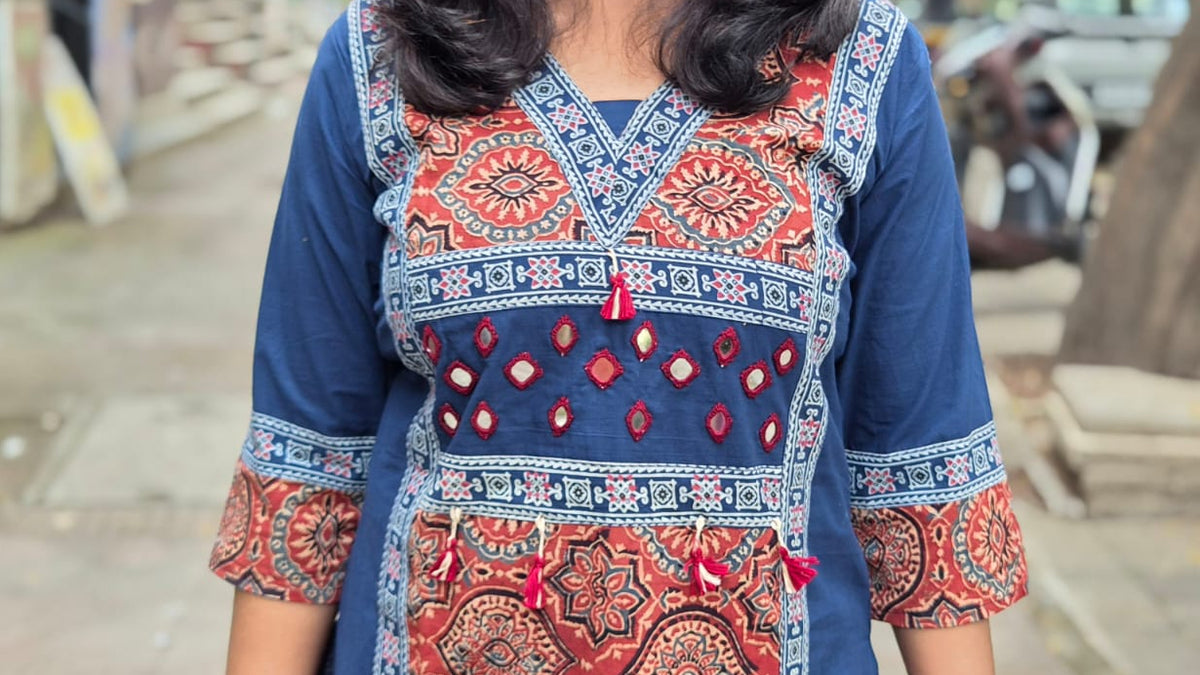 Indigo Pure Cotton Ajrakh Kurta