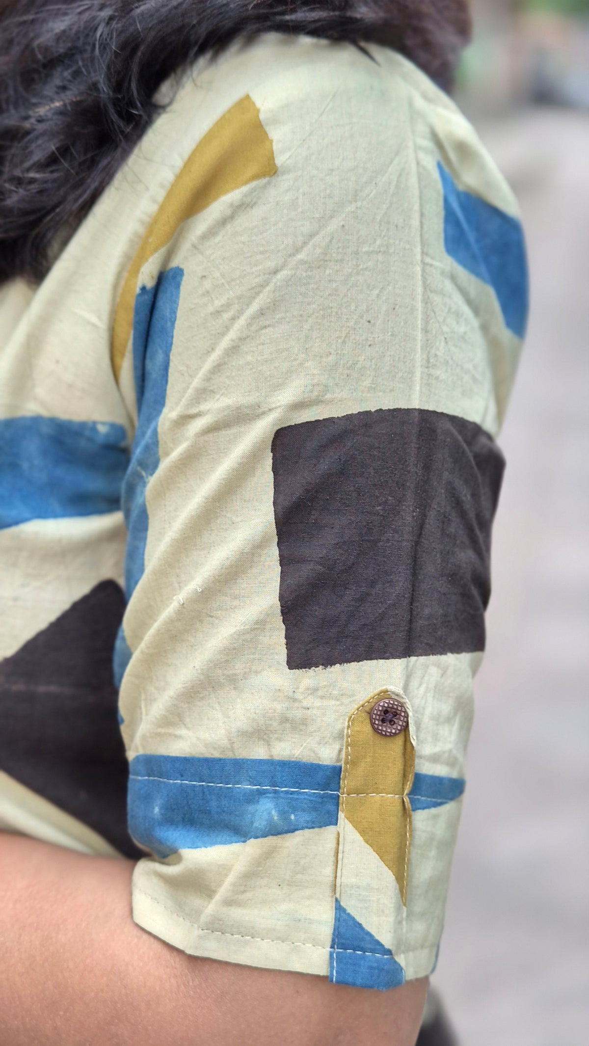 Off White Handblock Ajrakh Cotton Kurta